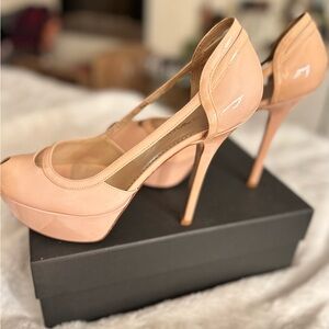 Emporio Armani Women's Nude Peep Toe Heels